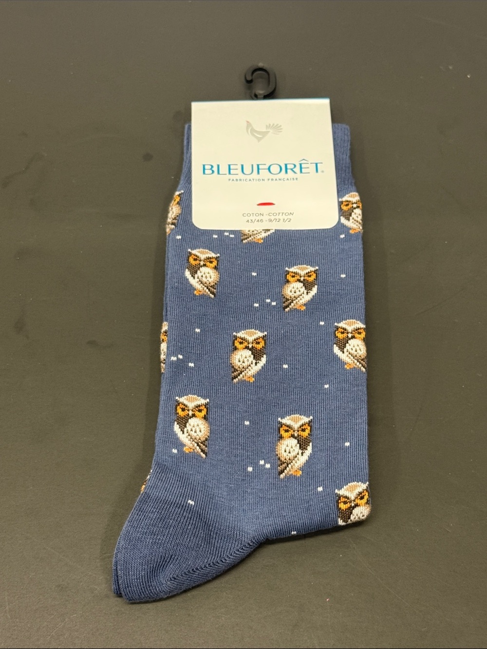 Bleuforêt Women’s Blue Cotton Owl Pattern Socks
